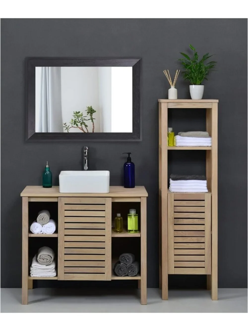 Large Black Rectangle Wall Mirror with Wood Frame - Stylish Home Decor Accent